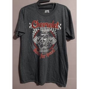 Chevrolet Mens T-Shirt Size Medium Gray Built For Speed